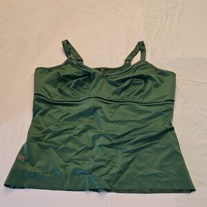 Ruby Ribbon Olive Green Swim Top with Wide Straps